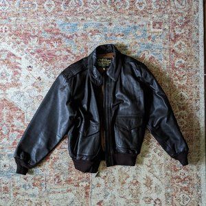 U.S. Wings 100% Goat Skin Leather Bomber Jacket